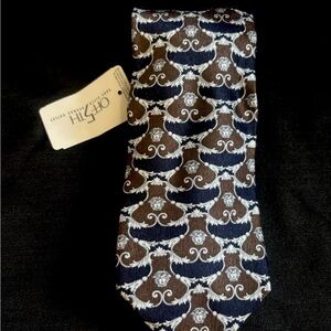 Versace Brown and Blue Ornate Tie Vintage